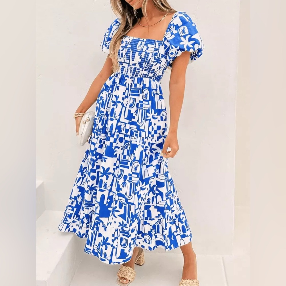 SHOW ME YOUR MUMU Afternoon Tea Midi Dress NEW Sizes L, XL Blue